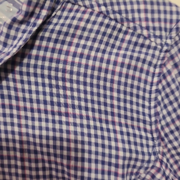  Guess Womens Button Down Shirt Sz L Gingham Check Barbie Western Pink Blue  - Picture 5 of 14